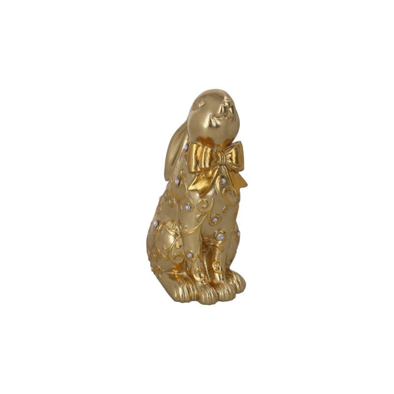Deko-Hase aus goldenem Harz, H22x14x10