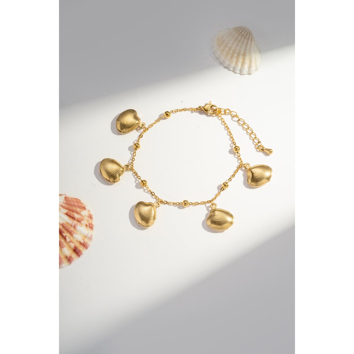 Golden shell bracelets - stainless steel