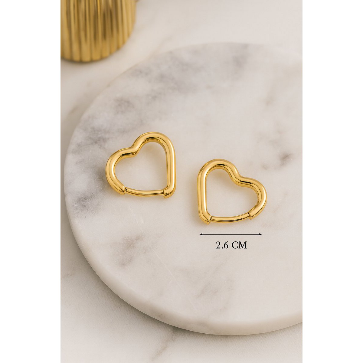 Leonore – Boucles d'Oreilles Coeur Femme – Doré