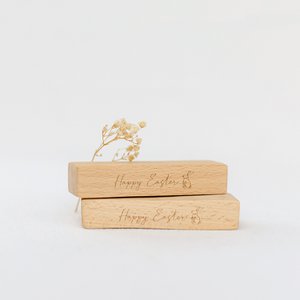 Kaarthouderset “Happy Easter” in een linnen zakje