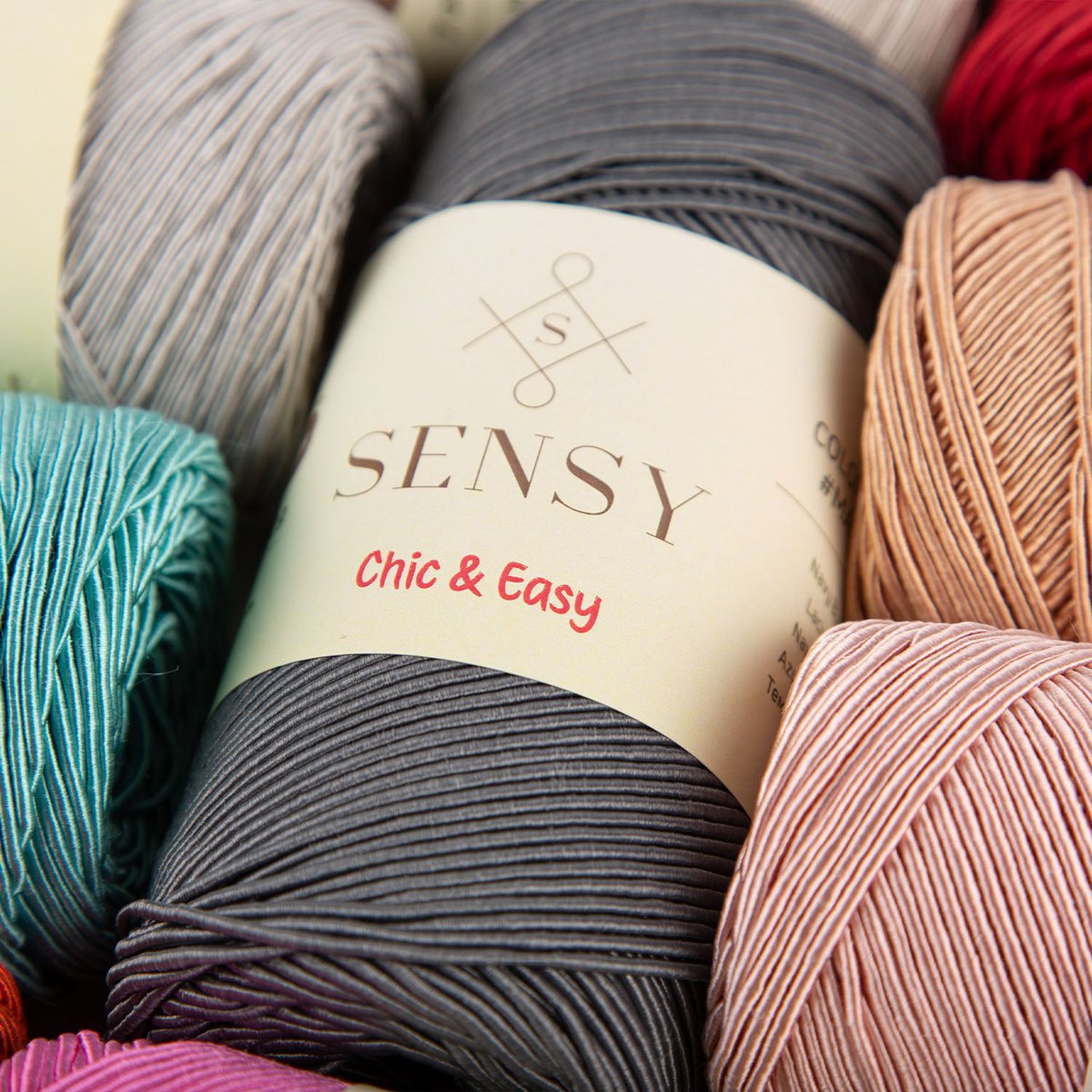 Sensy Premium Chic & Easy 1,5 mm 218 iarde 50% cotone 50% poliestere Corda per borsa all'uncinetto Filo per uncinetto