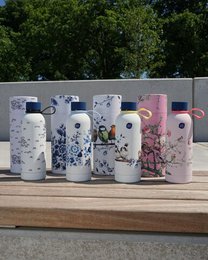 Water bottle forest birds - insulated - stainless steel