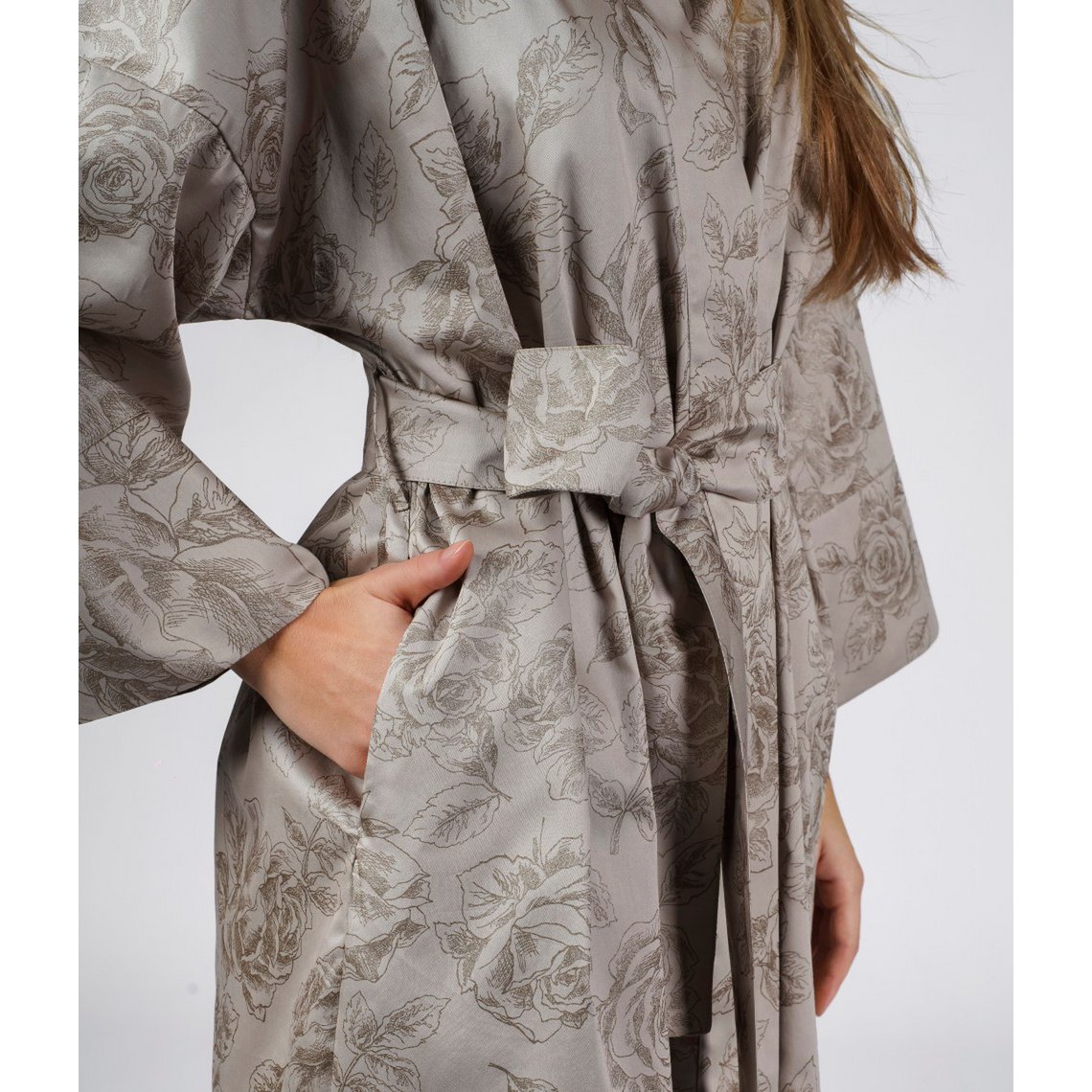 Badjas Kimono Rose Line Amandel