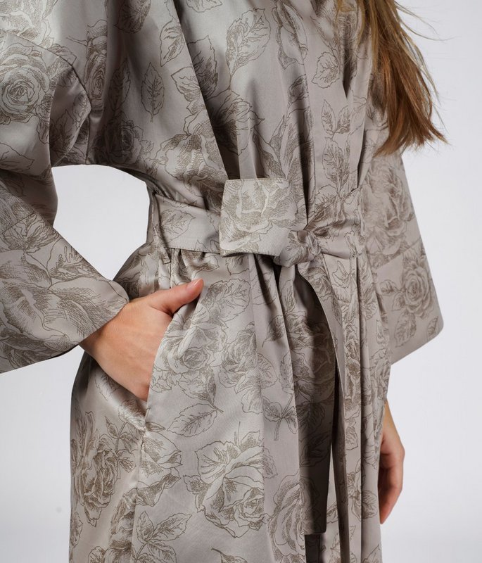 Badjas Kimono Rose Line Amandel