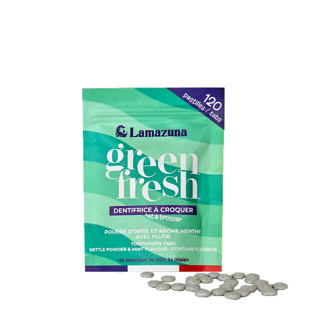 Dentifrice à croquer - Green fresh - Ortie Menthe - COSMOS Organic par Cosmécert