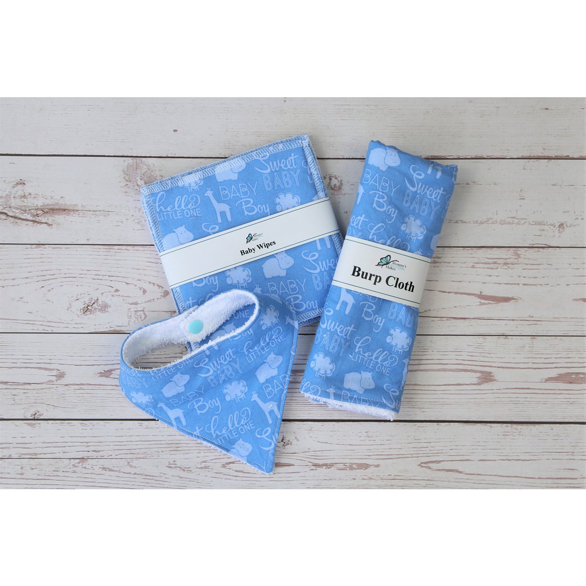 New Baby Gift Set, Eco Gift Set, Baby Bib, Reusable Baby Wipes, Burp Cloth, New Mum Gift, Dribble Bib