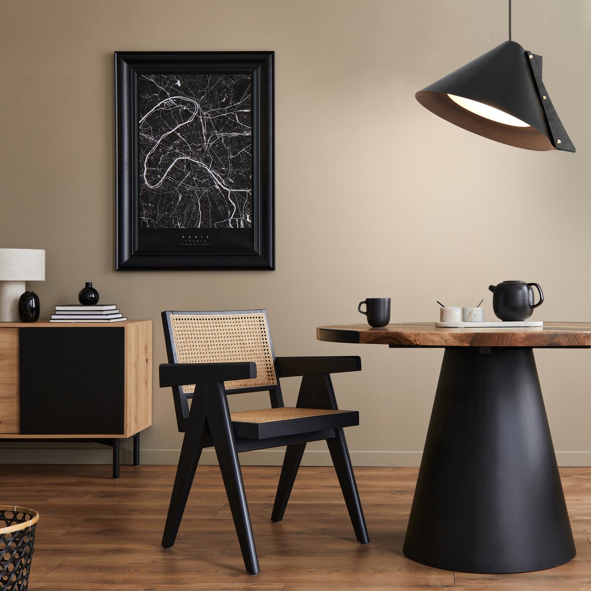 Silence M pendant light D40cm recycled leather