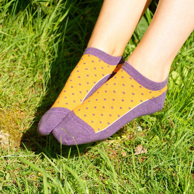 Polka Damen Bio Sneakersocken - Berry