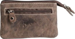 Schlüsselbeutel - Cognac Buffalo Leder mit Reißverschluss intasche