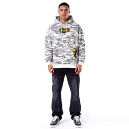 Kapuzenpullover mit Bart-Print Weiß
