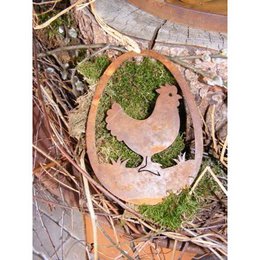 Paasdecoratie kip in het ei | Hangende raamdecoratie voor Pasen | 15 cm x 11 cm