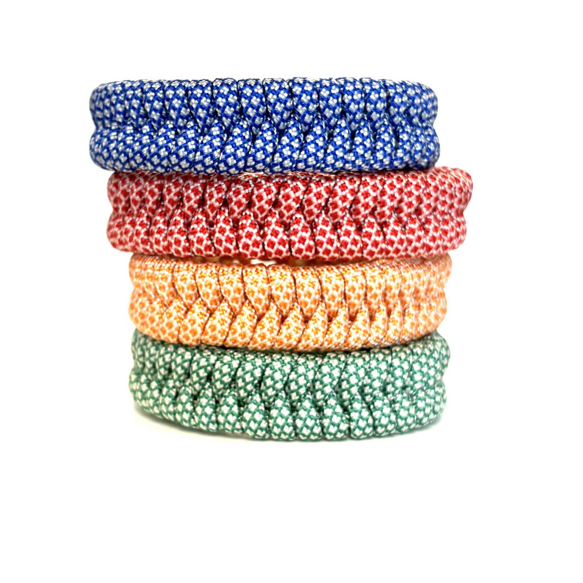 Heren armband gevlochten paracord blauw/wit