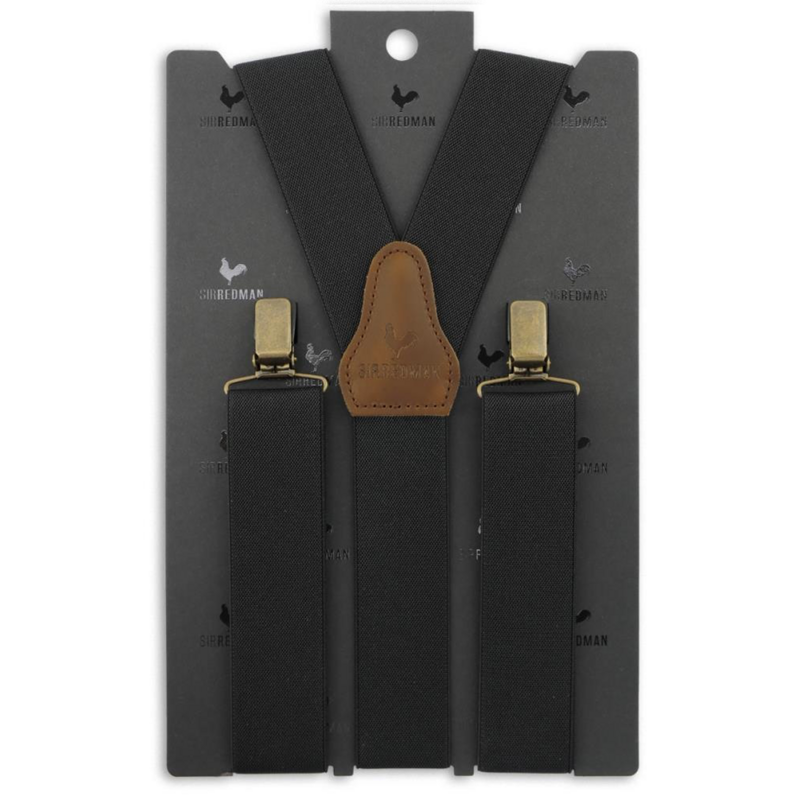 Sir Redman Hosenträger – 3 stabile Clips – Schwarz