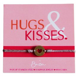 Infinity bracelet on card with text "To infinity & beyond!" in pink and red. The bracelet features a silver charm with a pearl-like bead.