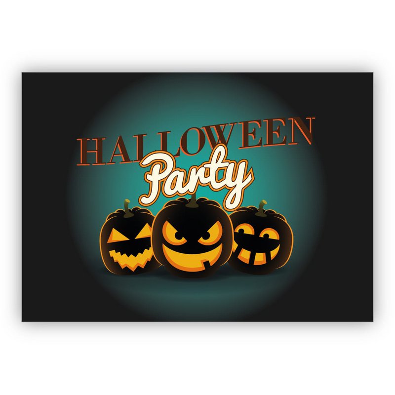 Spooky Halloween Pumpkin Invitation Card: Halloween Party