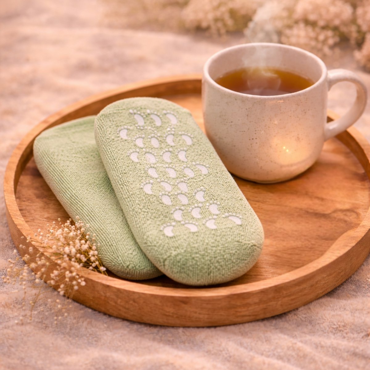 Nawilżające SPA Green Socks - Żel z jojobą i oliwą z oliwek, witaminą E i lawendą - przeciw suchym i popękanym stopom, przywraca stopom miękkość i sprężystość