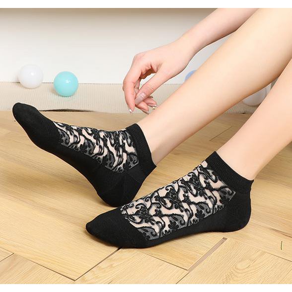 Bella – Damensocken aus extrem widerstandsfähigem Voile – Version mit hohen Socken