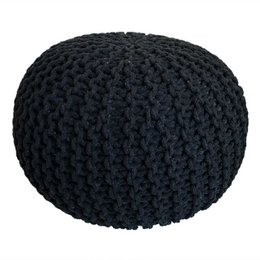 Pouf Ø 55 H 37 H 37 Strickhocker Sitzpouf Bodenkissen nachhaltig