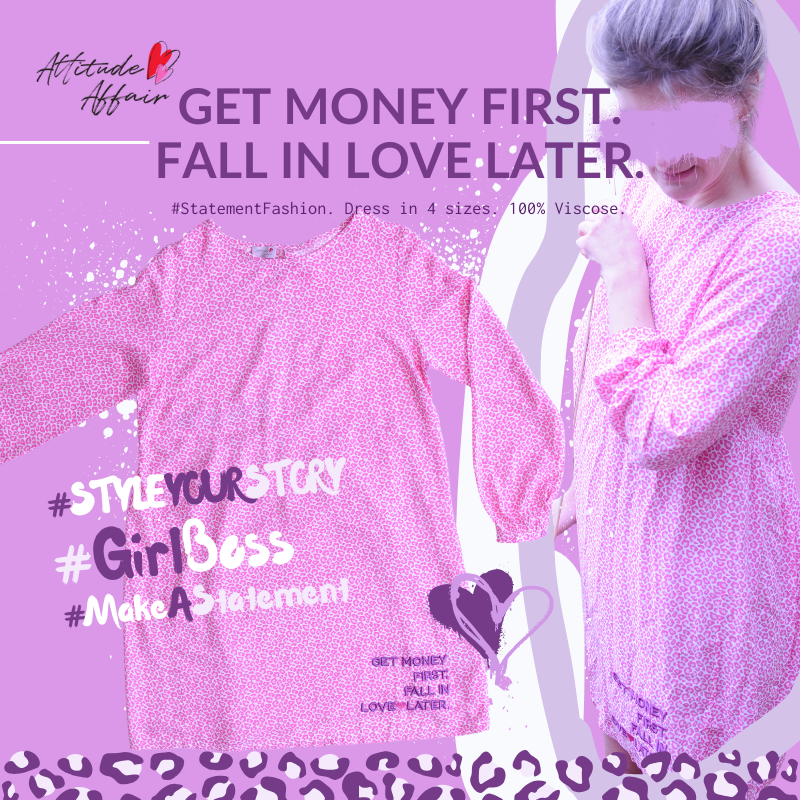 Zomerjurk %23GirlBoss ROZE leoprint viscose %23StatementFashion "The Message Dress"
