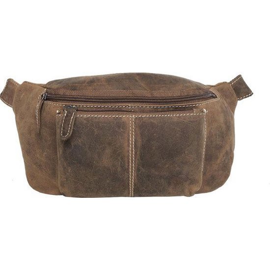 Hofte taske damer eller hofte taske mænd cognac farverig læder fanny pack
