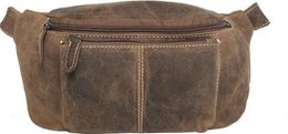 Hofte taske damer eller hofte taske mænd cognac farverig læder fanny pack