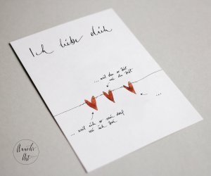 Postkarte | Ich liebe dich weil ...