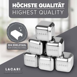 8er Edelstahl Eiswürfel Set | Für kühle Getränke ohne Verwässern