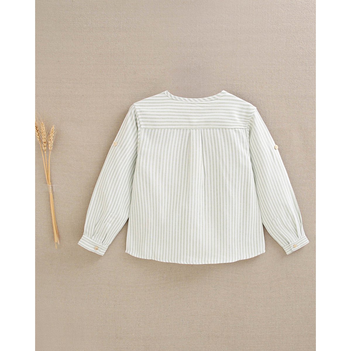 Jungen gestreiftes Hemd mit Mao Kragen M139-29502073