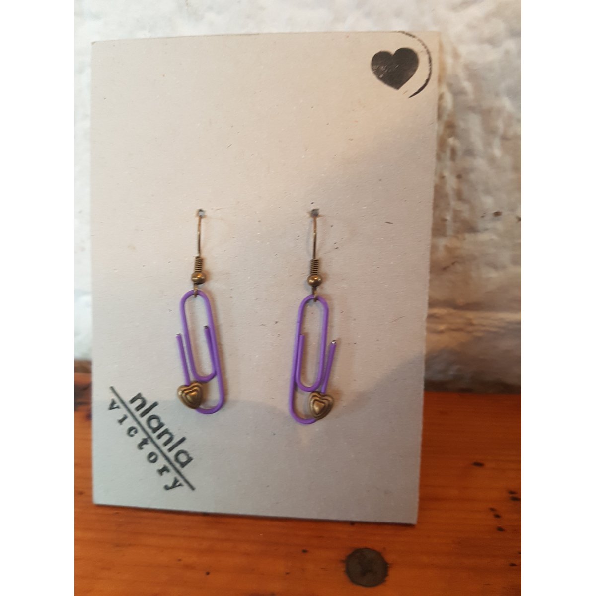 Pendientes de clip personalizados morados | por lovebynlanla