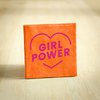 Tegeltje - Girl Power | Oranje & Fuchsia | 10x10cm