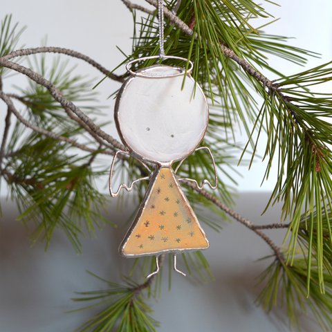 Gebrandschilderd glas engel suncatcher, uniek interieur