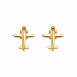 Jet Set – Wasserfeste goldene Flugzeug-Ohrringe