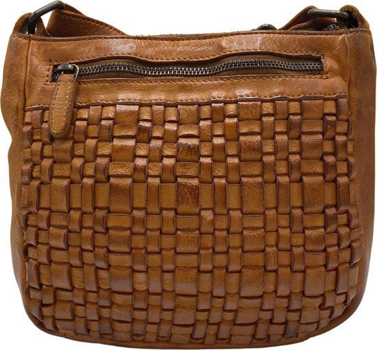 Skulderpose Ladies Cognac Real Leather - Stilfuld crossbody taske fra Arrigo