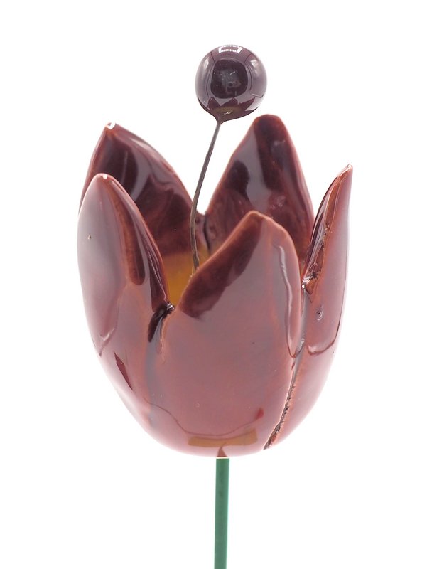 Tulip flower ceramic red 3cm