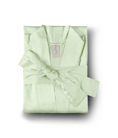 Sateen kimono bathrobe Solid Sweet Lime