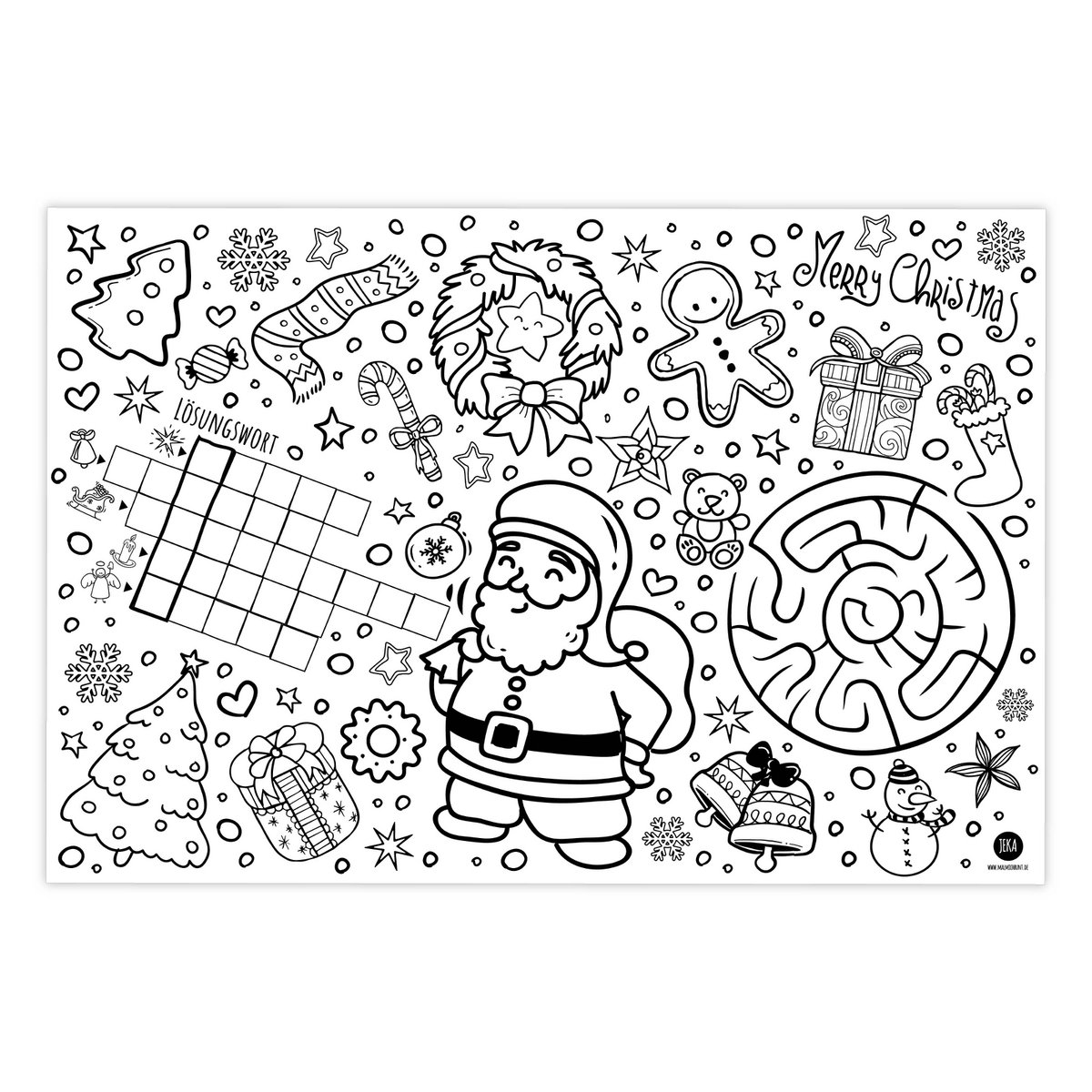 12 manteles individuales navideños para colorear