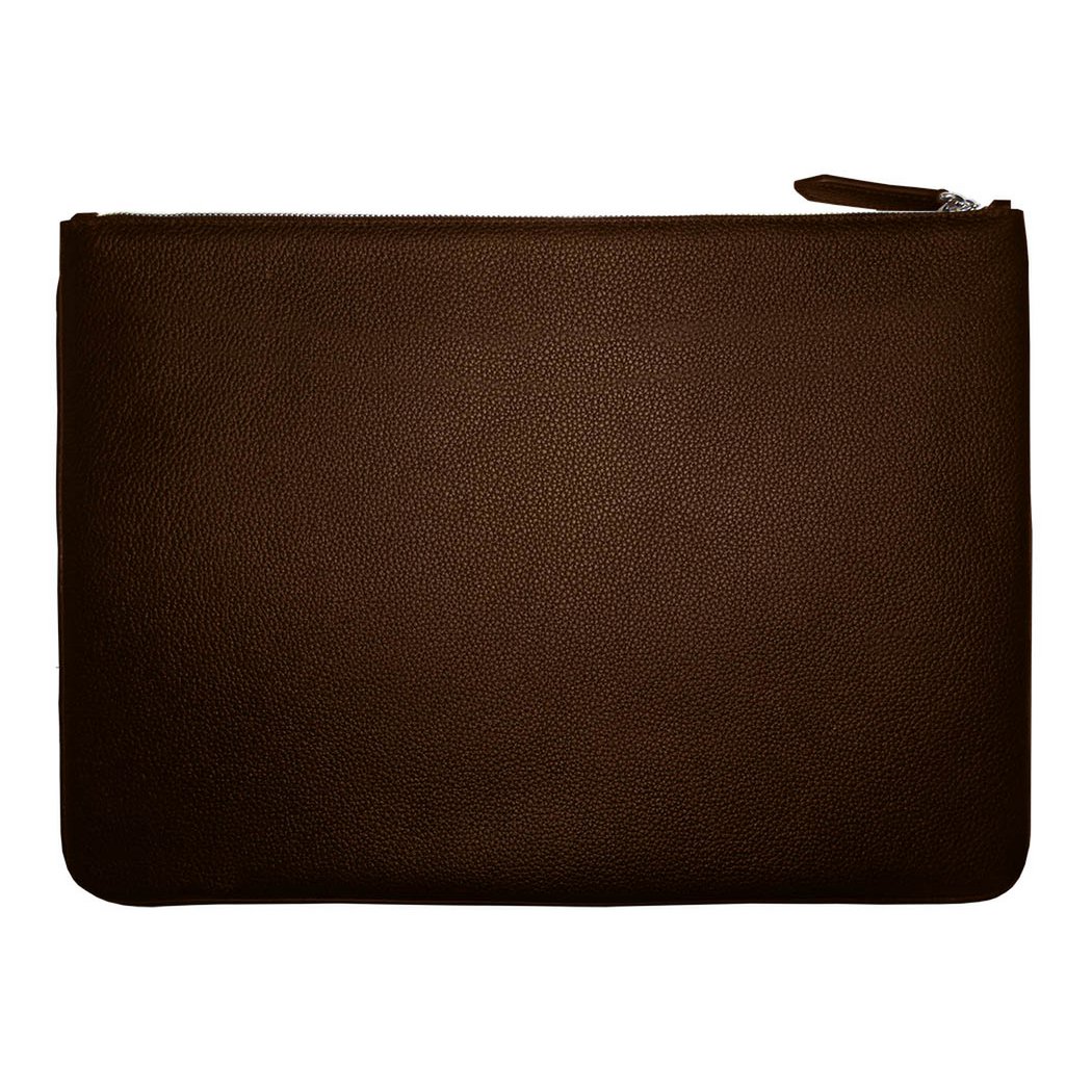VUE LAC Laptoptasche mit brauner Fronttasche, 38 cm gelber Rand