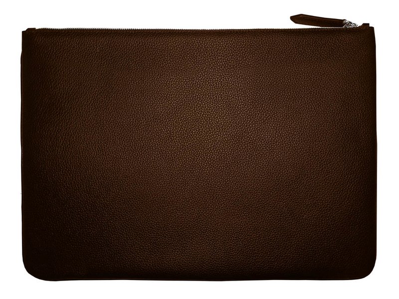 VUE LAC laptop sleeve with brown front pocket, 38cm Yellow border