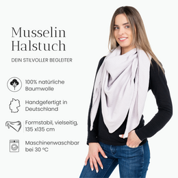 Neck towel from Musselin gray