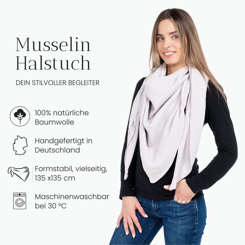 Neck towel from Musselin gray
