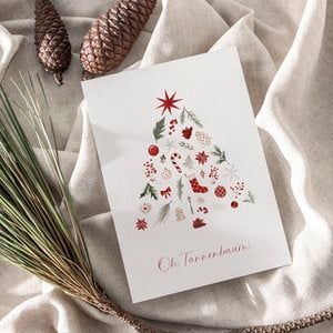 Christmas card on structure paper A6 greeting card