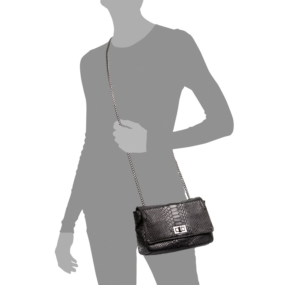 Florence Artegiani. Dalida Women's shoulder bag. Genuine Leather Suede Engraving Snake