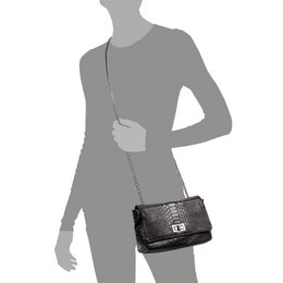 Florence Artegiani. Dalida Damen-Umhängetasche. Echtleder-Wildleder-Gravur-Schlange