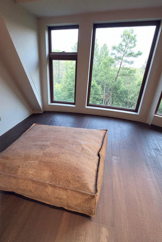 Pouf e seduta Natura | Collezione di sughero | Dimensioni: 65x65x17
