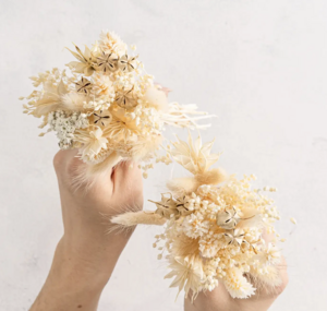 Kleine gedroogde bloemen Bunch -bundel - Wit
