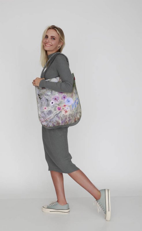 Primavera Shoulder Bag In Felt City Line Bertoni