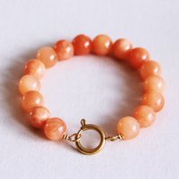 Natural stone bead bracelet XL - orange