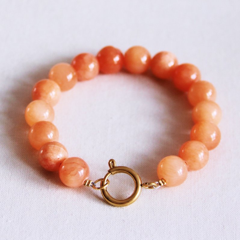 Natursten perle armbånd XL - orange