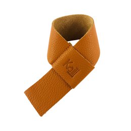 K0010LB | Drip Saver for Bottle Made in Italy in Genuine Full Grain Leather, Dollar Grain - Orange Color. Dimensions: 27 x 4 x 0.5 cm. Packaging: rigid bottom/lid Gift Box