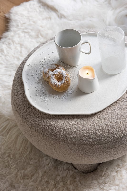 J -line Plateau Round - vassoio - metallo - bianco - piccolo